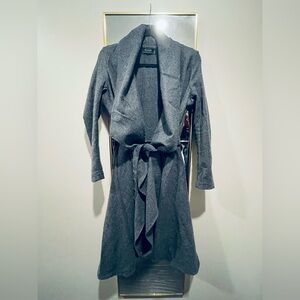 RELIGION Grey Wool Waterfall Wrap Coat Jacket - XXS